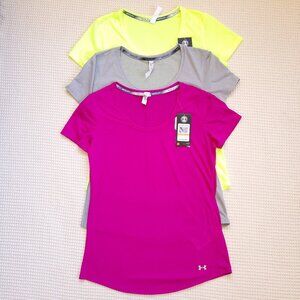 New Women's 3 Pair Bundle of Under Armour short sleeve performance Run tees